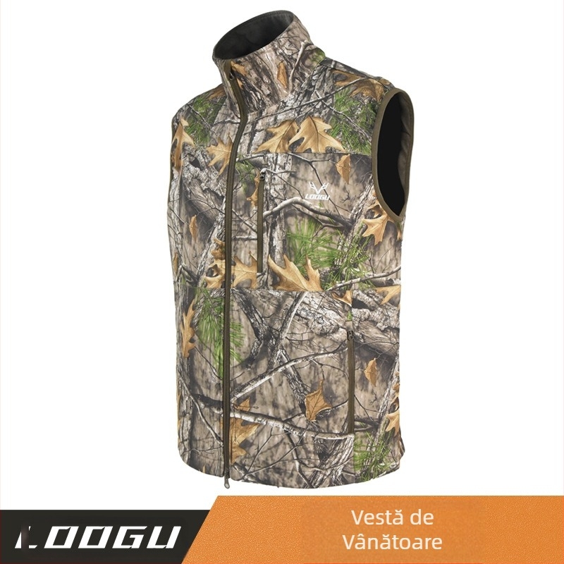 Toamna și iarna nouă îngroșată caldă vestă de vânătoare Cardigan cu fermoar antistatic rezistent la uzură jachetă bărbați windproof impermeabil jachetă
