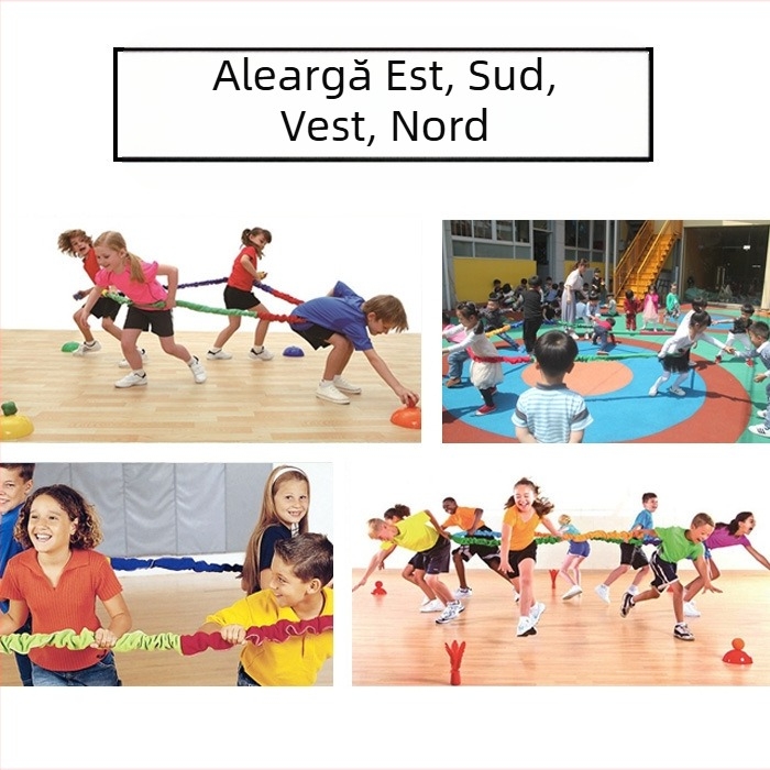 Inel de tragere elastic pentru alergare sud-est-nord-vest, frânghie curcubeu, sporturi de echipă în aer liber, sistem de fitness fizic pentru grădiniță, echipament de antrenament