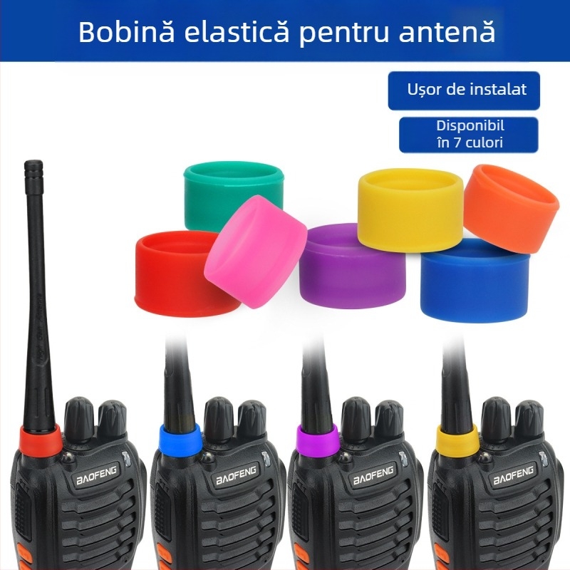 Inel cu logo pentru antenă walkie-talkie, inel universal din cauciuc pentru walkie-talkie, capac decorativ pentru antenă, accesorii pentru produs
