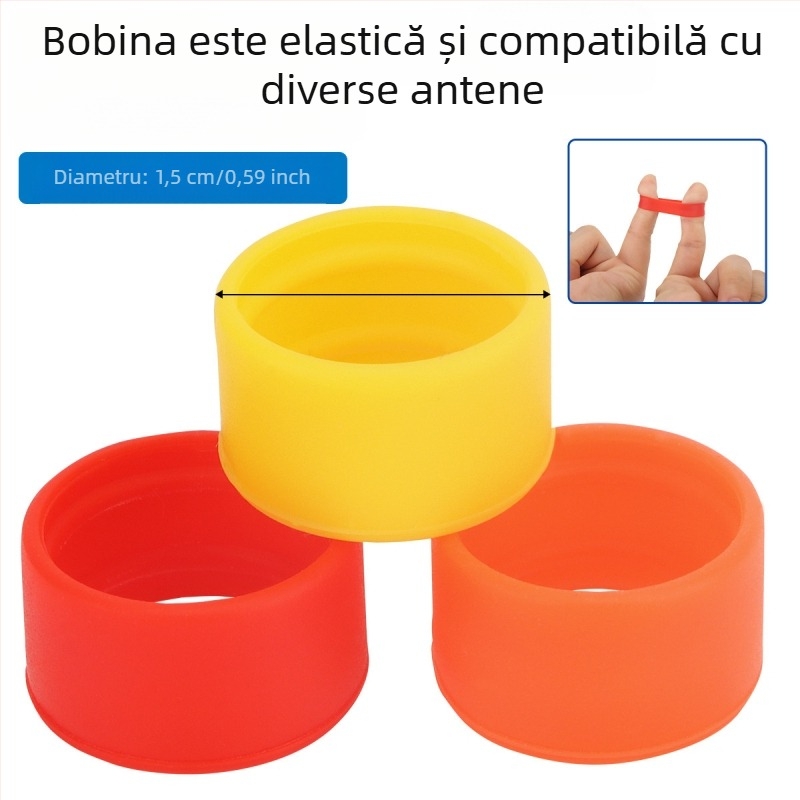 Inel cu logo pentru antenă walkie-talkie, inel universal din cauciuc pentru walkie-talkie, capac decorativ pentru antenă, accesorii pentru produs