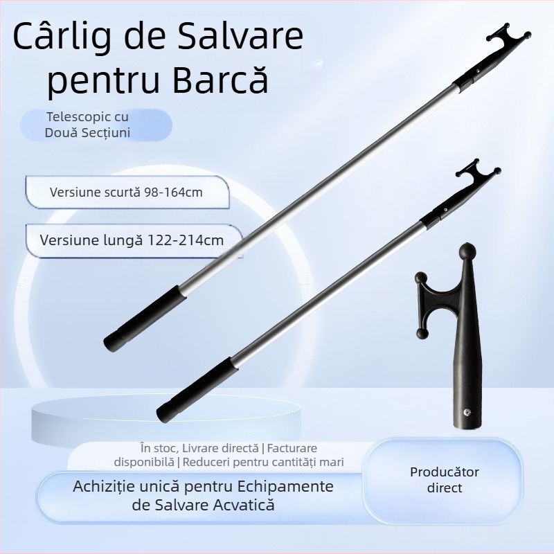 Cârlig de salvare pentru barcă, cârlig de barcă din aliaj de aluminiu, cârlig telescopic de pescuit, îngroșat, cârlig Penny, cârlig de remorcare pentru barcă din cauciuc, cârlig de asalt pentru barcă, cârlig de țărm