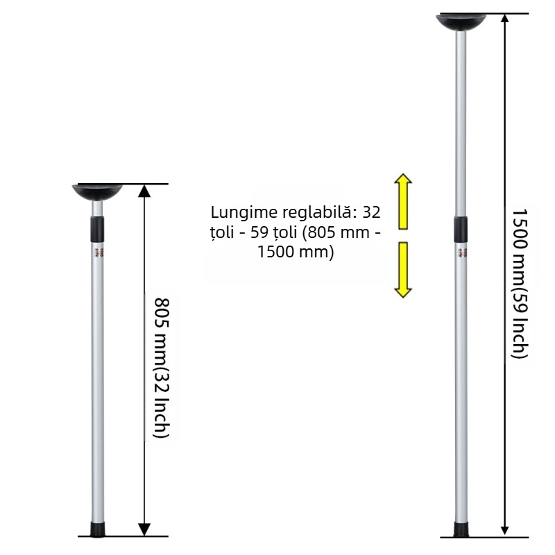 Stâlp telescopic pentru exterior, ponton, husă pentru barcă, suport pentru prelată, suport pentru barcă cu motor, suport reglabil din aluminiu, baldachin