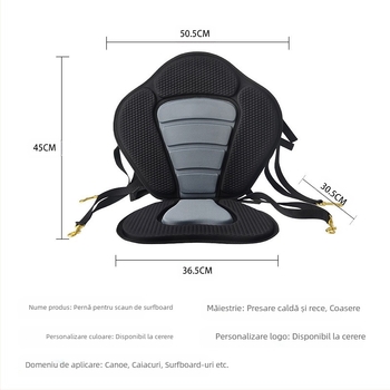 Scaun cu placă de surf, spătar pentru caiac, canoe, barcă în derivă, pernă tare pentru barcă în aer liber, loc din fabrică, va die
