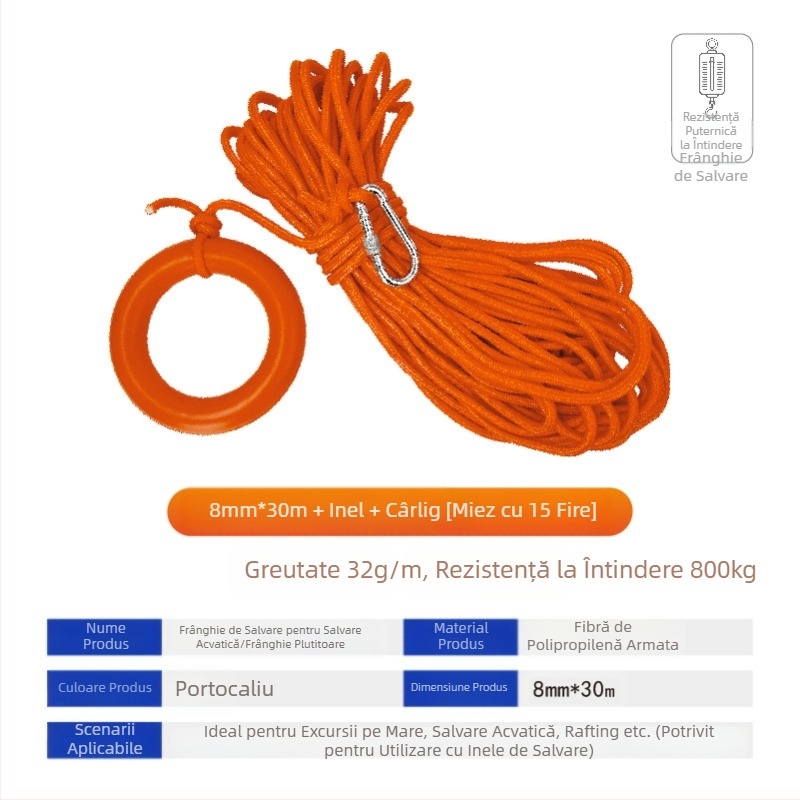 Frânghia plutitoare de salvare a vieții poate face ca frânghia de siguranță să fie blocată, frânghia de siguranță marină pentru salvarea vieții