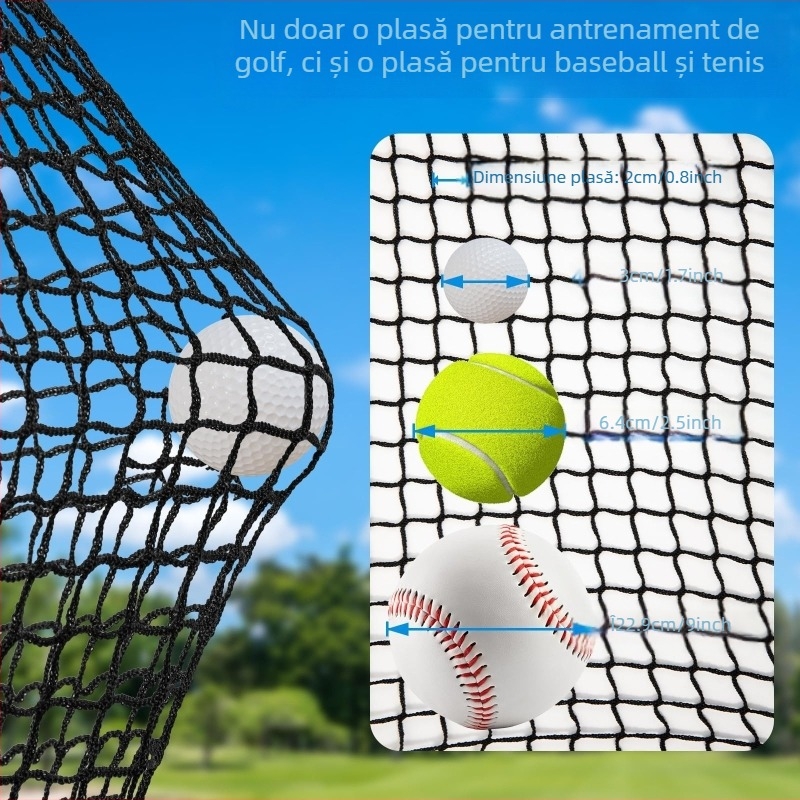 Plasă de golf de 3 m, plasă separată, plasă de înlocuire pentru cușcă de golf pentru interior și exterior