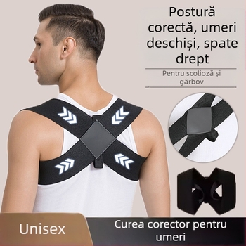 Curea deschisă pentru umăr și spate, corector cocoșat, presă supină pentru adulți, centură de antrenament pentru spate, umăr deschis, centură de corecție auxiliară pentru spate drept