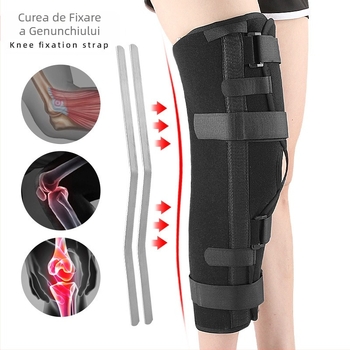 Atelă fixă pentru membrele inferioare, curea mare pentru picior, suport cu placă de oțel respirabilă, absorbantă a transpirației, stabilizează antrenamentul și protejează