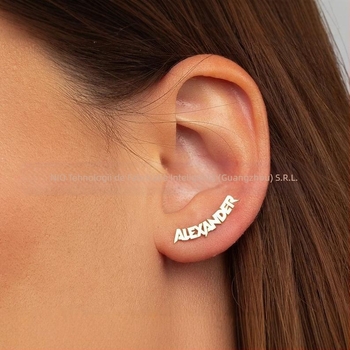 Cercei europeni și americani, de vânzare fierbinte, din argint 925, pentru femei, cu litere englezești DIY, cercei distinctivi de nișă avansată, nu se decolorează