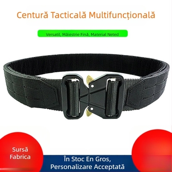 Centură tactică multifuncțională, centură de talie Molle în aer liber, pentru antrenament și serviciu, curea dublă din aliaj cu cataramă cu eliberare rapidă