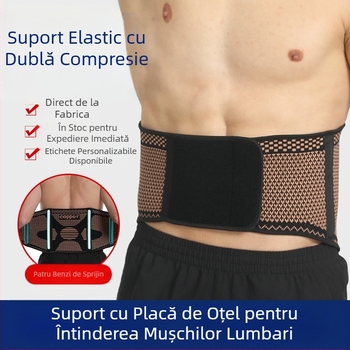 Centură de talie pentru ridicare de greutăți, protecție pentru talie fixă, fără manșon de compresie, talie deadlift, susținere profundă, tricotată, genuflexiuni, sport, fibră de cupru
