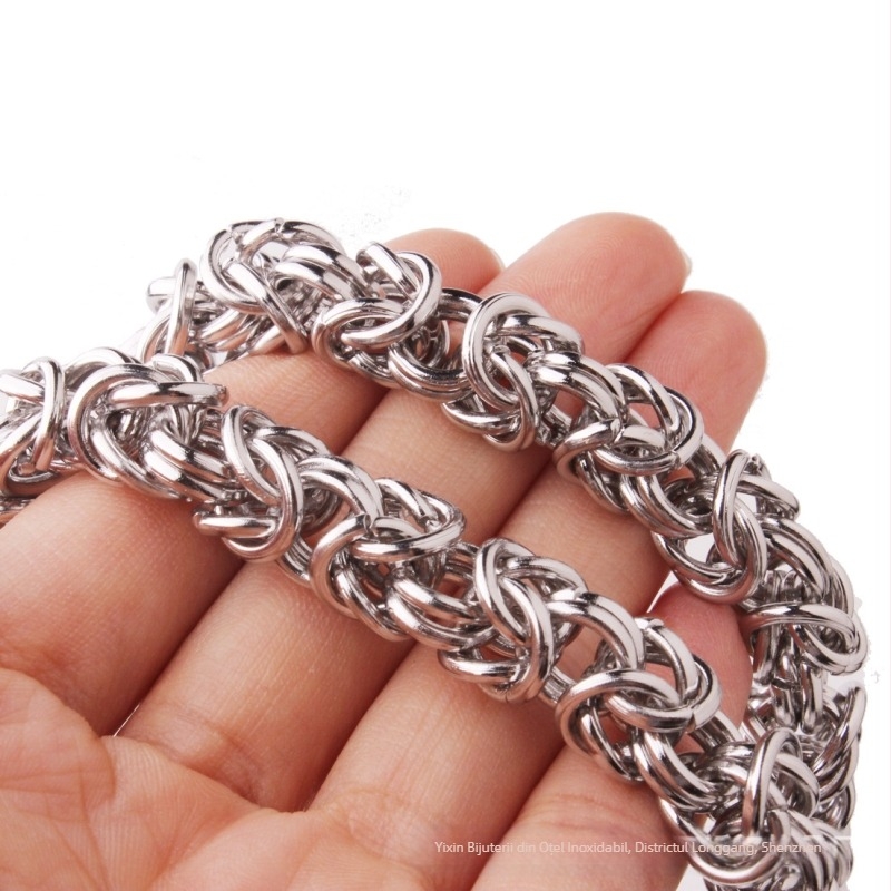 Colier cu lanț lucrat manual, en-gros, din oțel inoxidabil 316L, preț direct din fabrică, pentru bărbați și femei, lățime de 6/8/10 mm, bijuterii din oțel inoxidabil