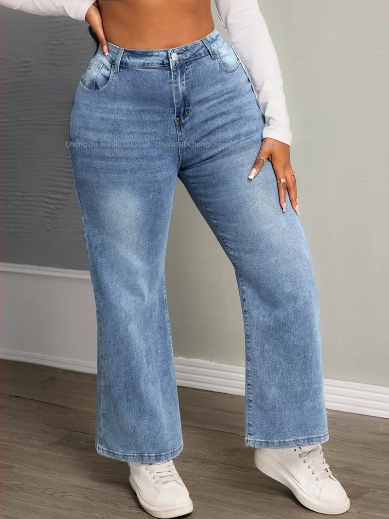 [Cu sinceritate] în stoc transfrontalier Amazon dorește Europa, America și eBay Pantaloni noi din denim pentru femei, mărime plus de Amazon