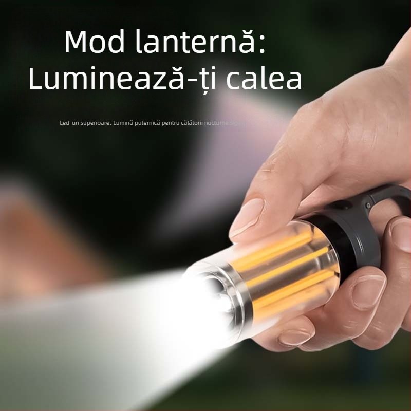 Nou portabil multifuncțional camping stil lumină dublă sursă de lumină lanternă două-în-unu atmosferă în aer liber cort lumină camping stil lumină