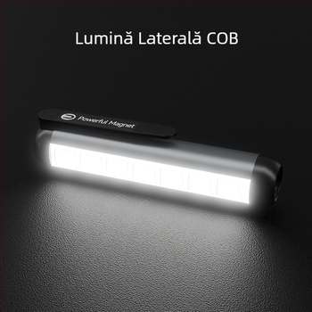 Lanternă magnetică reîncărcabilă, lumină puternică, portabilă, mică, ultra-luminoasă, cu rază lungă de acțiune, pentru exterior, acasă, iluminat, lumină de lucru