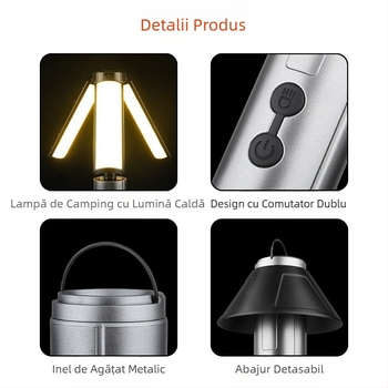Lampă de camping pliabilă telescopică multifuncțională pentru exterior, iluminare LED, lampă de atmosferă, suport telescopic, lanternă super luminoasă, lampă de cort