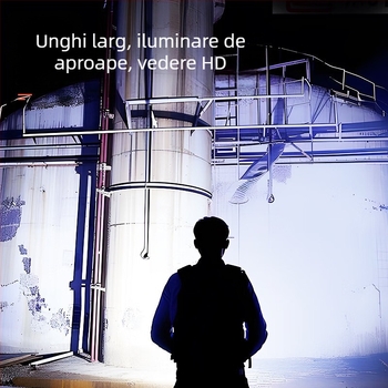 Wallson W91s Lanternă frontală cu zoom, inducție, montată pe cap, lumină puternică, încărcare de la distanță, impermeabilă, pentru pescuit