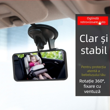 Oglindă retrovizoare pentru mașină pentru bebeluși, oglindă de observare cu rotație de 360 de grade pentru bebeluși, oglindă pentru copii, oglindă retrovizoare pentru mașini cu ventuză