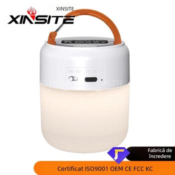 Lampă de camping nouă, cu comutator tactil, lumină de noapte cu cârlig, trei surse de lumină, lampă de camping cu diminuare continuă, lampă de cort în aer liber