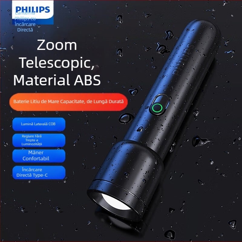Lanternă Philips cu lumină puternică, durată de viață a bateriei ultra-lungă, iluminat de supraviețuire în aer liber, lumină de urgență pentru exterior Sfl1123