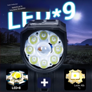 Lumină de ciclism nocturnă cu încărcare transfrontalieră Typec, lumină de drum de munte, lumină de ciclism pentru studenți, cu luminozitate ridicată