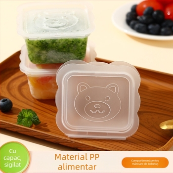 Cutie pentru suplimente alimentare pentru ursuleți, depozitare congelată și proaspătă, cutie portabilă de ambalare a fructelor mini pentru alimente pentru bebeluși