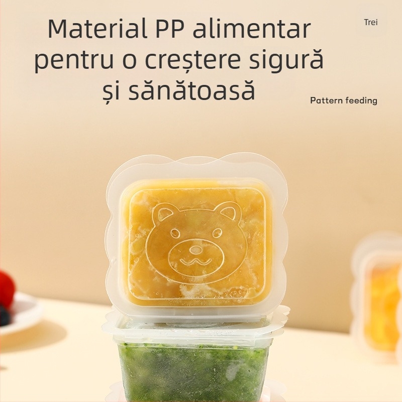 Cutie pentru suplimente alimentare pentru ursuleți, depozitare congelată și proaspătă, cutie portabilă de ambalare a fructelor mini pentru alimente pentru bebeluși
