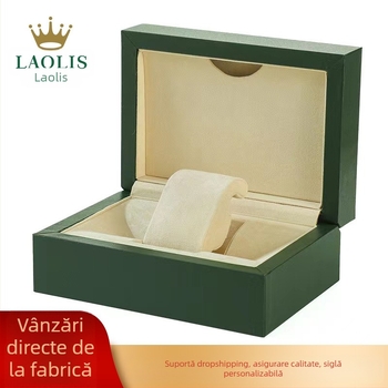 Cutie de ceas de înaltă calitate din piele PU, cutie de prezentare a bijuteriilor pentru cadouri, colecție din lemn, cutie avansată pentru ceasuri cu fantomă de apă verde