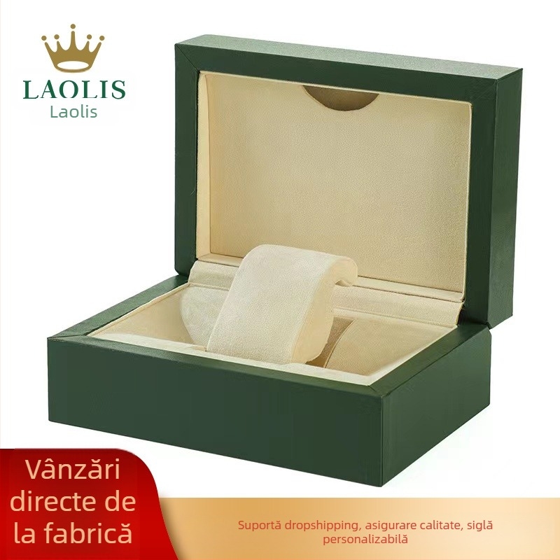 Cutie de ceas de înaltă calitate din piele PU, cutie de prezentare a bijuteriilor pentru cadouri, colecție din lemn, cutie avansată pentru ceasuri cu fantomă de apă verde