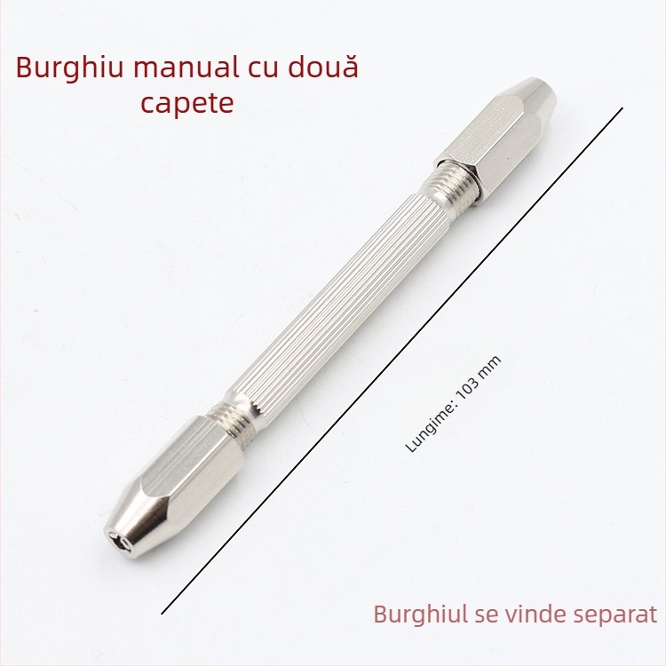 Burghiu manual cu două capuri, burghiu manual, model nuc, model chihlimbar, alezor cu miez de măsline, burghiu spiralat manual