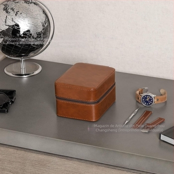 Cutie de depozitare pentru valiză din piele artificială transfrontalieră, cutie de protecție pentru ceasuri, portabilă, cu 5 sloturi, casual, în aer liber