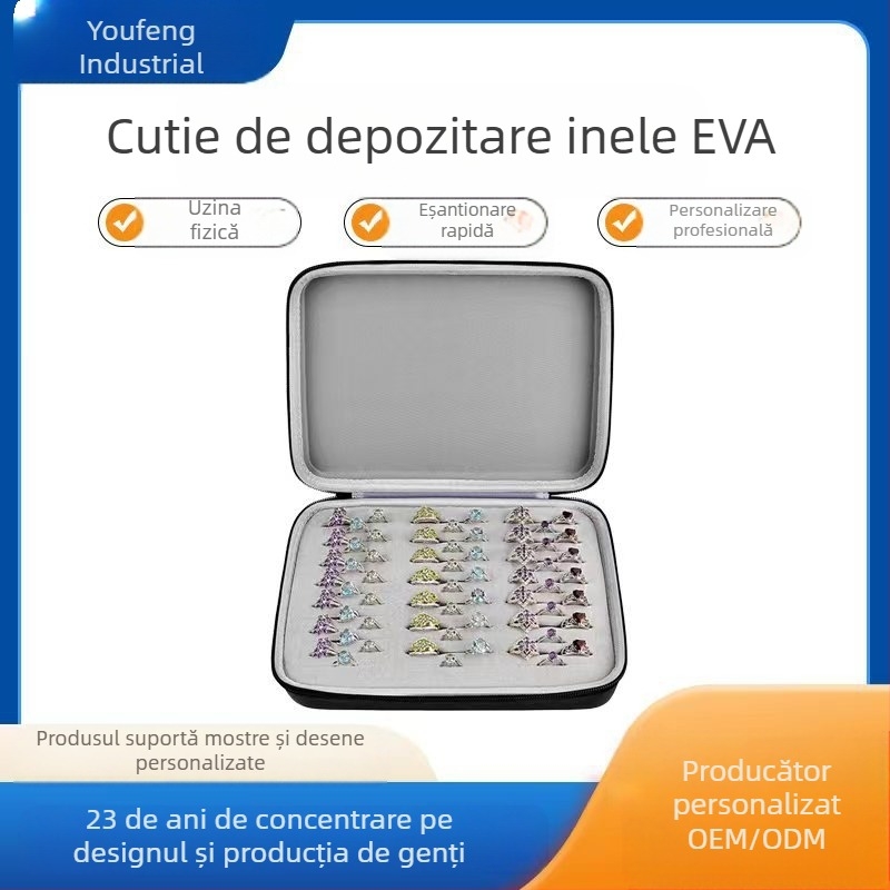 Producător EVA inel cutie de depozitare bijuterii inel cercei broșă manșetă cutie de afișare bijuterii eva geantă de depozitare