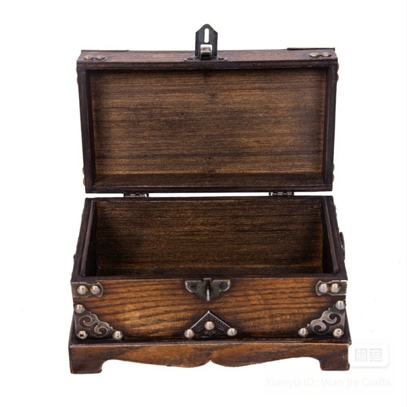 Cutie de depozitare din lemn vintage cu lacăt, cutie din lemn, depozitare comori antice, cutie mică din lemn, cutie de evadare din cameră, cutie de recuzită