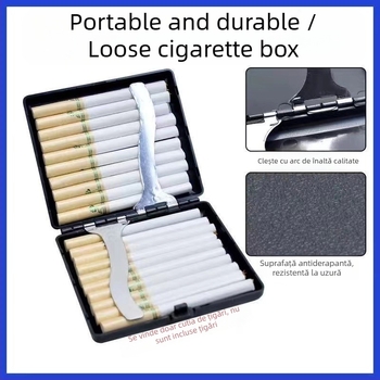 Husă de țigară en-gros, ultra-subțire, creativă, portabilă, cu 20 de pachete, material ABS, personalizată, husă de țigară mată pentru bărbați, vrac