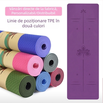 Saltea de yoga TPE, producător en-gros, îngroșată, extra mare, sport, fitness, saltea antiderapantă, aerobic acasă, izolată fonic și absorbantă de șocuri
