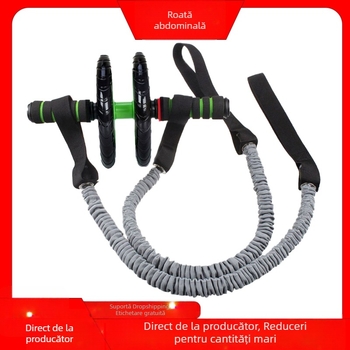 3Pc Ab Wheel Roller cu coardă auxiliară pentru tragere, tub din latex, roată pentru mușchii abdominali, bandă de tragere, tub de rezistență, coardă pentru antrenament de rezistență