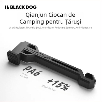 BLACKDOG Black Dog Instrumente multifuncționale pentru exterior, cort de camping, ciocan de unghii Sky, echipament de supraviețuire, ciocan
