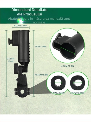 Suport pentru umbrelă de golf, suport negru din plastic pentru umbrelă, unghi reglabil, tub pentru umbrelă de golf, accesorii, consumabile
