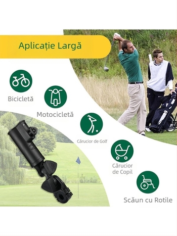 Suport pentru umbrelă de golf, suport negru din plastic pentru umbrelă, unghi reglabil, tub pentru umbrelă de golf, accesorii, consumabile
