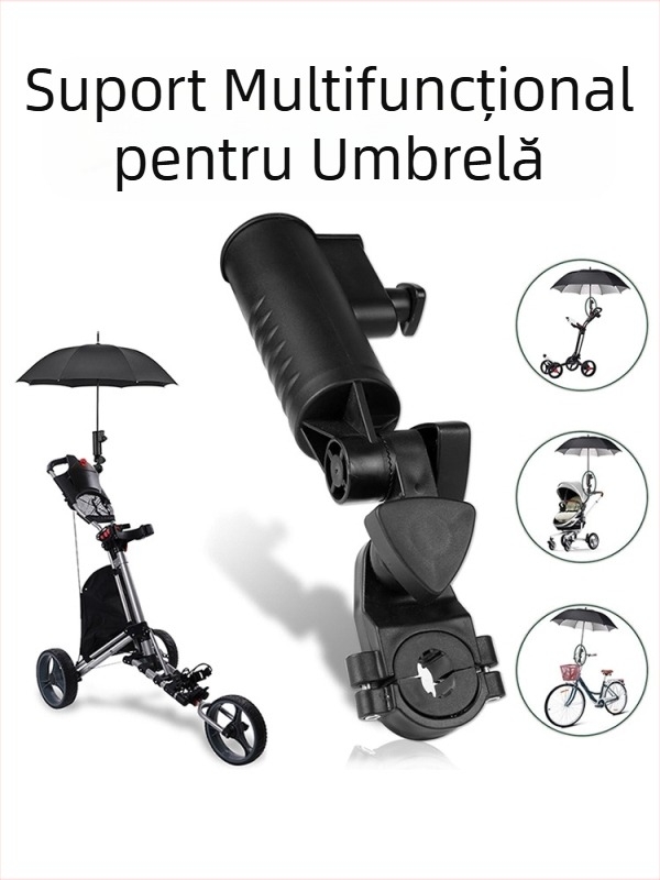 Suport pentru umbrelă de golf, suport negru din plastic pentru umbrelă, unghi reglabil, tub pentru umbrelă de golf, accesorii, consumabile