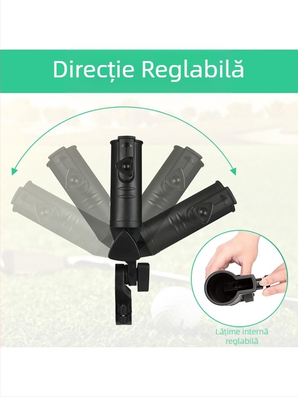 Suport pentru umbrelă de golf, suport negru din plastic pentru umbrelă, unghi reglabil, tub pentru umbrelă de golf, accesorii, consumabile