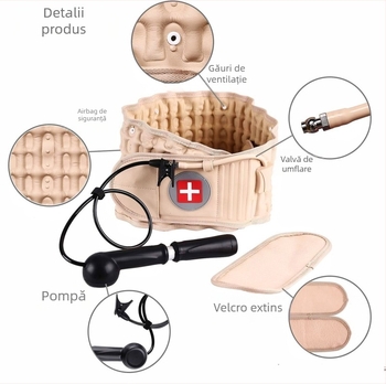 Centură gonflabilă Amazon cu disc pentru talie, protecție proeminentă pentru tensiune, centură caldă pentru artefacte, centură de grad medical