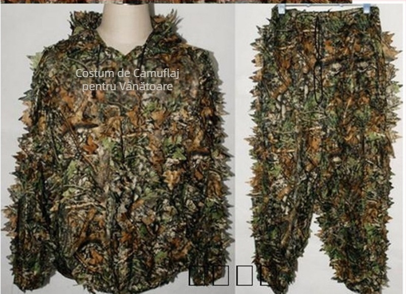 Îmbrăcăminte de aer condiționat 3D, camuflaj cu frunze bionic, pelerină în stil camuflaj, pădure de război, îmbrăcăminte tactică multifuncțională și ușoară