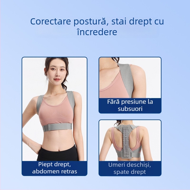 Centură corectoare pentru cocoșat transfrontalieră nouă pentru adulți și bărbați, postură anti-ședere, centură corectoare pentru deschiderea pieptului și a umerilor, corector pentru spate