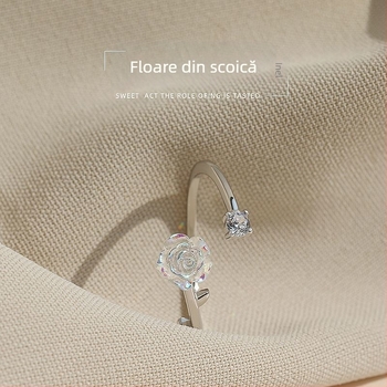 Inel francez delicat ~ Camellia, inel feminin cu design de nișă de înaltă calitate, inel de lux ușor, stil Chanel, deschis, retro