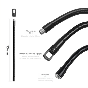 Suport telefon mobil tabletă microfon Gooseneck furtun metalic universal rotativ M10 dinți exteriori inel de agățat lampă stand