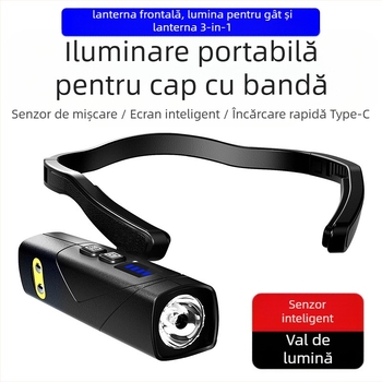 2025 Lanternă frontală cu senzor de lumină puternică ultra-luminoasă, pentru pescuit nocturn în aer liber și alpinism, lanternă LED multifuncțională detașabilă, agățată de urechi