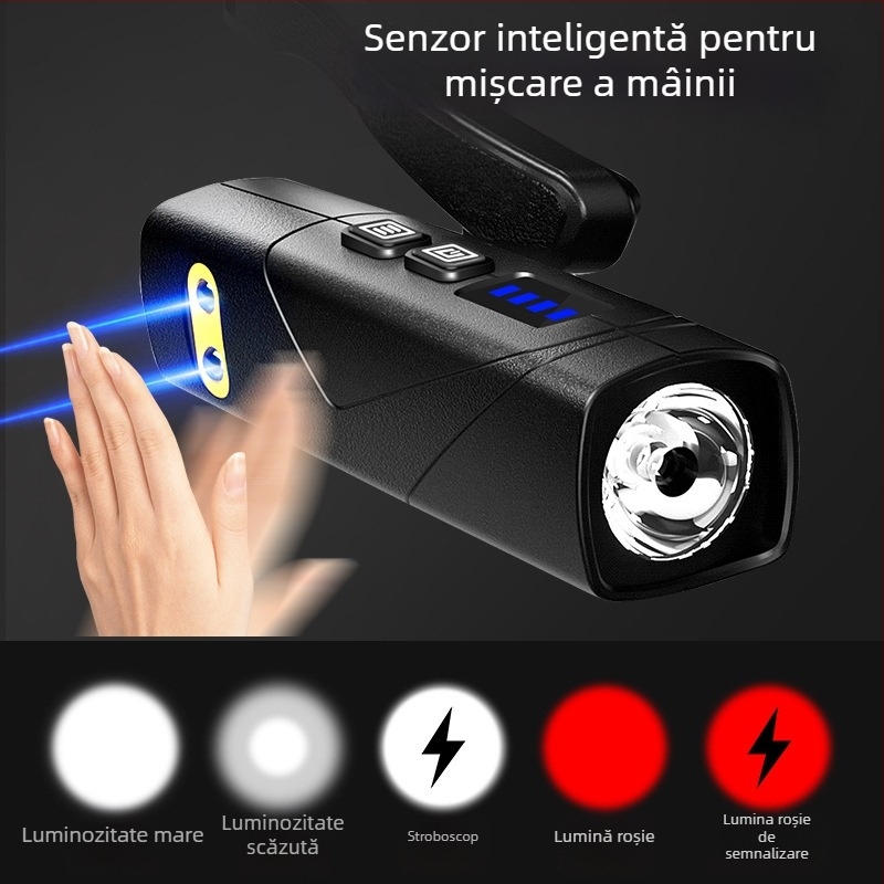 2025 Lanternă frontală cu senzor de lumină puternică ultra-luminoasă, pentru pescuit nocturn în aer liber și alpinism, lanternă LED multifuncțională detașabilă, agățată de urechi