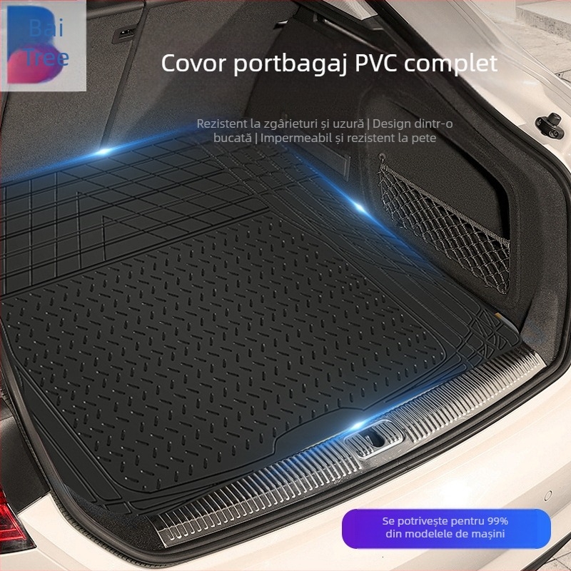 Covoraș portbagaj auto complet închis, covoraș pentru cutia din spate, poate fi tăiat, covoraș universal din PVC, impermeabil, ușor de curățat, covoraș portbagaj