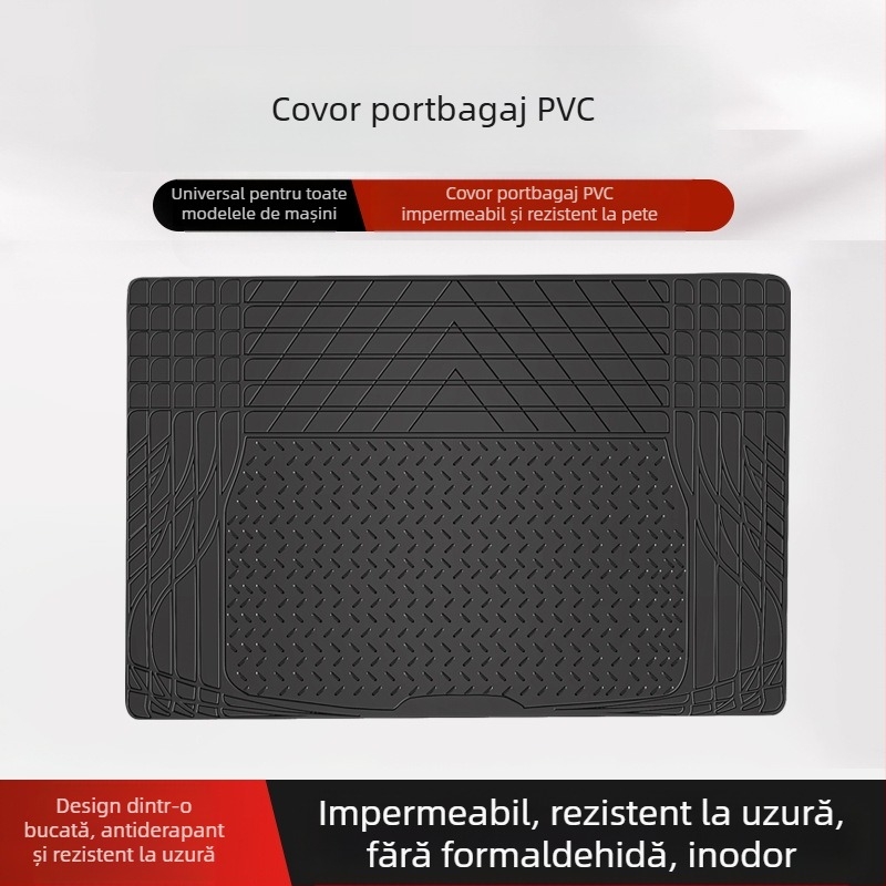 Covoraș portbagaj auto complet închis, covoraș pentru cutia din spate, poate fi tăiat, covoraș universal din PVC, impermeabil, ușor de curățat, covoraș portbagaj