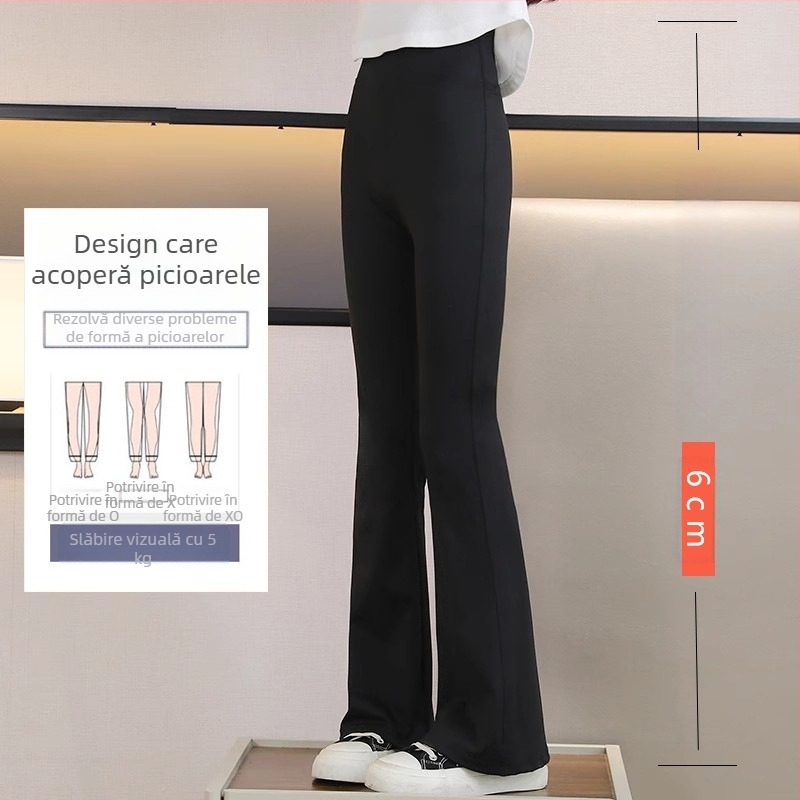 Pantaloni pentru fete, primăvara și toamna 2025, pantaloni de yoga pentru copii noi, primăvara și toamna, Weila Shark Pants, pantaloni negri la modă cu model trompetă pentru femei